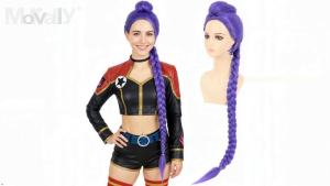 morvally  ผู้หญิง  47  วิกผมหางม้าถักยาวสีม่วง  -  ชุดคอสเพลย์อนิเมะสำหรับผู้หญิงในงานปาร์ตี้ฮาโลวีน ( สีม่วง  ผู้ใหญ่ )