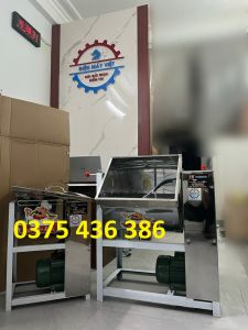 Máy trộn bột nằm ngang 5-25kg/1 mẻ  đảo bột thuốc cà phê kim chi cám chạy điện 220v