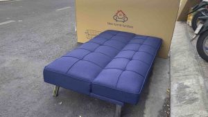 Sofa Bed đa chức năng- Sofa Giường chuẩn xuất khẩu hàng nguyên thùng- Chân tháo lắp - Ghế Thông Minh bọc vải bố Xanh Navy