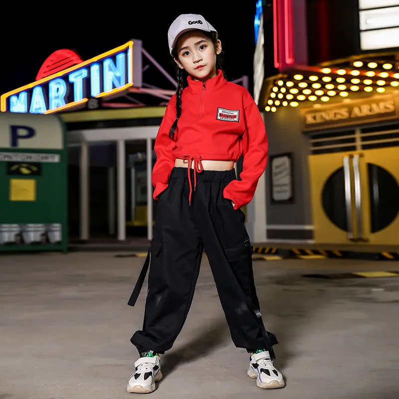 Kids Girls Cargo Pants Multi-pocket Sport Hip Hop Dance Jogger Pants  Sweatpants