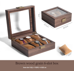 3/6/10/12 Slot Wooden Watch Storage Box Dustproof Glass Cover Watch Organizer Display Case for Watches Jewelry
