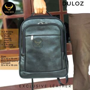 [VALQO] DULOZ Tas Ransel Kulit Sapi Tas Punggung Rangsel Laptop Kerja Backpack Pria Wanita
