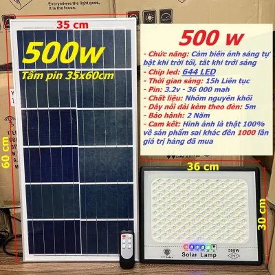 Đèn năng lượng mặt trời đèn led năng lượng mặt trời chống lóa Solar Lamp khung nhôm 50W100W200W300W 500w- bảo hành 2 năm.