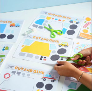 Aktivitas Menggunting dan Menempel / Worksheet Gunting Tempel/ Lembar aktivitas gunting tempel/ worksheet preschool/ worksheet anak TK