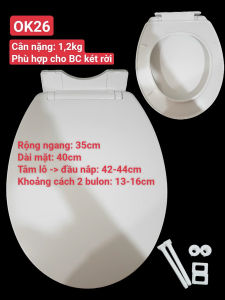 Nắp Bồn Cầu Rơi Êm Chấn Hùng Nhựa PP Dày Dặn Cho Bồn Cầu 2 Khối Chất Lượng Cao