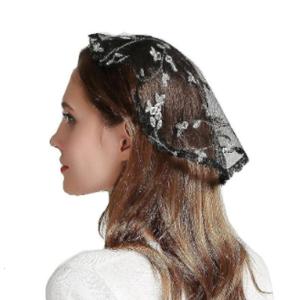 Chapel Headcoverimg Mantilla Headpiece Church Caps Veil Embroidery Mesh Church Veil Chapel Veil Head Covering