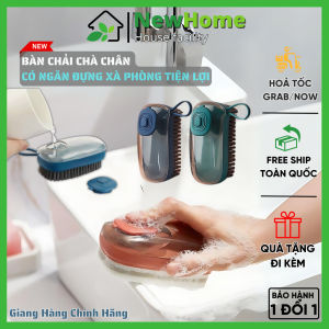 Bàn Chải Chà Chân Chà Sàn Nhà Tắm Có Ngăn Đựng Xà Phòng Đa Năng Tiện Lợi.