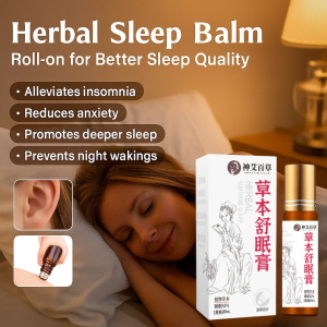 Portable Herbal Sleep Balm Fall Asleep Fast Essential Oil Formula for Deep Relaxation Insomnia Relief Herbal Sleep Balm Sleep Essential Oil Home Lavender Roll-on Night Balm Sleep Essential Oil