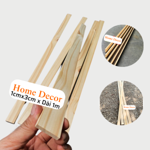 Thanh Nan Gỗ Thông Bào Sẵn Giá Rẻ Dày 1cm x 3cm x Dài 1m Gỗ Thông Pallet Xẻ Thanh Dùng Làm Nẹp Chỉ Decor