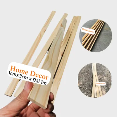 Thanh Nan Gỗ Thông Bào Sẵn Giá Rẻ Dày 1cm x 3cm x Dài 1m Gỗ Thông Pallet Xẻ Thanh Dùng Làm Nẹp Chỉ Decor