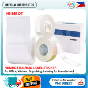 B3S Niimbot Label Printer with 1Roll Label paper 20mm to 75mm Inkless Portable Bluetooth Printer Widely for Supermarket Label Jewelry Tag Medicine Food Organizer Clothing Tag Office Home Organizer Small Business with FREE LABEL STICKER - VMI Direct