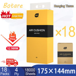【18PCS】Botare AIR-cushion Cheerful Tissue 4-Ply 18000 sheets 175*140mm Hanging Tissue Thick tisu gantung viral for Family Use tissues paper