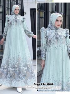 AZURA 3 SET HIJAB LD110 & LD120 JUMBO  | DRES MURAH | DRES TERBARU 2025 | GAMIS SET HIJAB TERBARU TERLARIS