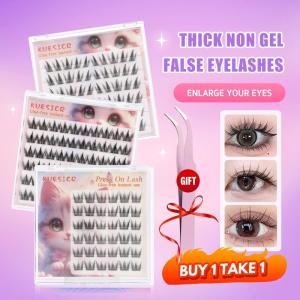 【BUY 1 TAKE GIFT】KUESICR Glue-Free Eyelashes Super Sticky Eyelash C curl Natural Style False Lashes Grafting Easy to Apply COD