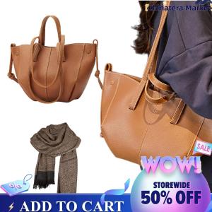 【Chinatera】 PU Leather Casual Tote Bag Solid Color Large Capacity Travel Shopping Handbag