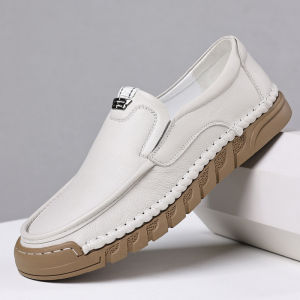 Da Bò Lớp Đầu Tiên Nam Công Sở Giày Da Nam Baita Giày Thoáng Khí Anh Giày Trắng Giản Dị Trực Tuyến