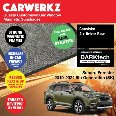 CERTIFIED ORIGINAL Dr Shadez DARKtech Subaru Forester 2018-2024 5th Generation (SK) Japanese Subcompact Crossover SUV Customised SUV Window Magnetic Sunshades