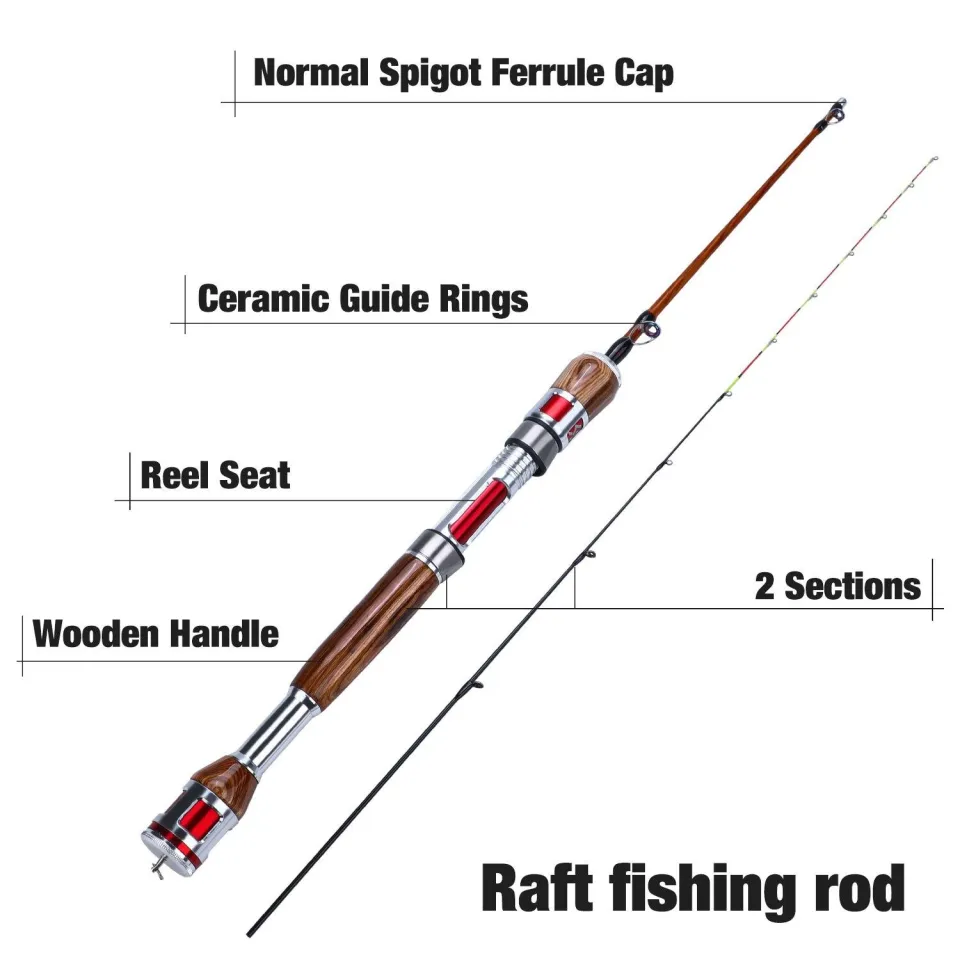 1.2m Raft Fishing Rod 2 Sections Boat Fishing Pole Ultra-Light for  Freshwater .Lure Weight: 0.28-0.88 oz Line Weight: 5-15 lbs