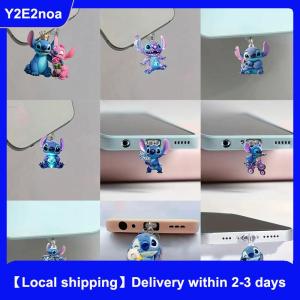 【Local shipping】 Cartoon Cute Stitch Mobile Phone Dust Plug Accessories Decoration Hanging Pendant For IPhone Type-C Charging Port Dust Plug