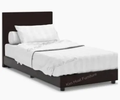Katil+Tilam Katil Kulit Hitam Katil Single + 4 Inci Foam Tilam