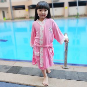 Handuk kimono Anak size L / 6-8 Tahun / Handuk Kimono Anak Perempuan / Handuk Baju Anak / Jubah Mandi Anak / Baju Handuk Mandi / Karakter / Murah / Millionshop