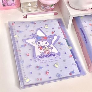 Buku catatan ring binder portabel buku pegangan lepas transparankartun anak cewek hadiah ulang tahun siswa 50 lembar