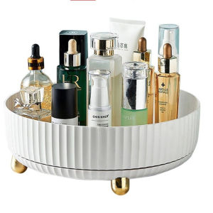 Wadah Penyimpanan Putar Rak Kosmetik/Buah/Bamboo Desktop Organizer