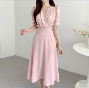 { THABITHA } MC / sheren drees / dress kondangan wanita elegan modern / dress korean style / dress kondangan / dres / dres kondangan simple elegan mewah / midi dress / { free ongkir + cod }