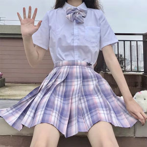 Girl College Jk Uniform Pleated Skirts Japanese School Uniform High Waist A-Line Plaid Lattice Skirt Sweet Designer Uniforms