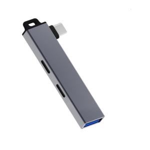 Sleekly USB C Hub Type C Expansion Hub with Hanging Hole Design for Easy Carrying and Universal Compatibility Capacity