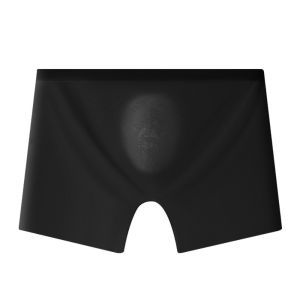LANGJ ระบายอากาศได้ระบายอากาศ กางเกงบ็อกเซอร์บางเฉียบ ไร้รอยต่อไร้รอยต่อ สีทึบทึบ ชุดชั้นในสำหรับผู้ชาย อีลาสติก แห้งเร็วมาก กางเกงในให้ความรู้สึกเย็น สำหรับผู้ชาย