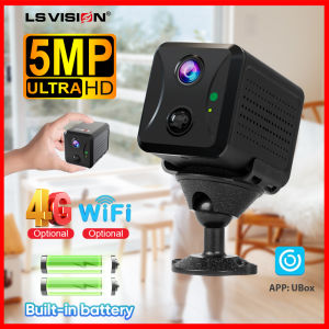 LS VISION UBOX 4G Sim Mini Camera 5MP Wifi 2400mAh Battery IR Night Vision CCTV Security Camera Intercom PIR Detection Surveillance IP Cameras