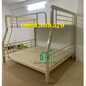 GIƯỜNG TẦNG SẮT HỘP VUÔNG 4X8 SỌC MÀU NÂU CAO CẤP HCM