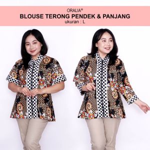 Blouse Batik Big Size Wanita Atasan Batik Jumbo S-M-L-XL-2L-3L-4L-5L-6L-7L Model Blus Jumbo Kerja Batik / Pakaian Kerja Kantor Seragam / Pakaian Batik Kekinian Wanita Model Terbaru Bahan Formal Big