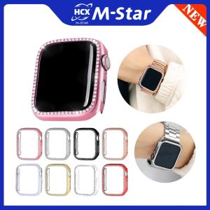Diamond PC Case Cover Compatible with Apple Watch Band SE 8 7 10 6 5 4 3 2 1 SE Protect Bumper i Watch Case for Apple Watch Accessories 45mm 41mm 44mm 40mm 42mm 38mm