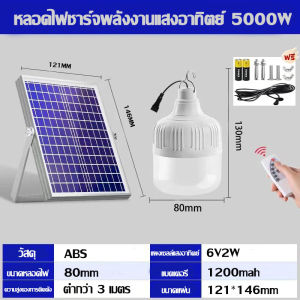 ซื้อ1แถม1 รับประกัน 30 ปี 50000W หลอดไฟโซล่าเซล ไฟโซล่าเซลล์ Solar light 0ค่าไฟฟ้า เปิดไฟอัตโนมัติในเวลากลางคืน