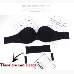 MOMO Push Up Bra Strapless Seamless Bras Womens Bras 1/2 Cup Back Band Wedding backless invisible Bras