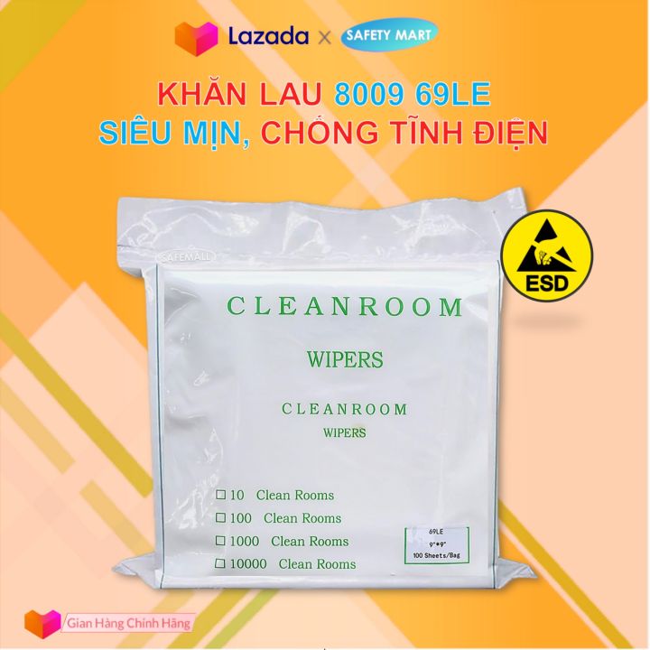 Giấy Lau Phòng Sạch Siêu Mịn 8009 69LE 9x9 inch 100 psc 180g/m2 Clean ...