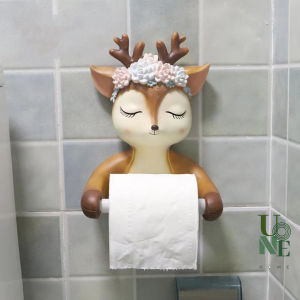 UoneHome H063 พร้อมส่ง ♥ บ้าน/ห้องน้ำ กระดาษทิชชู่ รูปกวางน้อย วัสดุ PVC