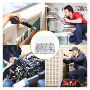 540Pcs Automotive Drain Plug Gaskets Crushed Washer Oil Drain Plug Aluminum Flat Washers with Assortment Box Kit