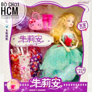 [SIÊU ĐẸP VÁY XÒE] Đồ chơi búp bê công chúa tóc dài có khớp xoay kèm váy thay phụ kiện cho bé thích chơi trò cô dâu MC8846A