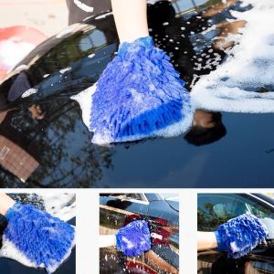 Microfiber HandGlove Towel Car Wash Soft Hand Glove Washing Towel (Random Colour)