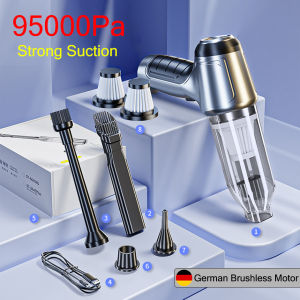 Mini Brushless Vacuum Cleaner 4 in 1 Blow Suck Inflate Multifunctional Vacuum Cleaner Cordless Wireless Super Power for Car Bed Home Desktop Keyboard Deep Clean