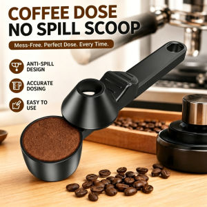 Quivlox Coffee Measuring Spoon Funnel Scoop Adjustable Slide Portable Kitchen Powder Bean Home Brewing