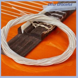 Ditur ชุดสายกีต้าร์6ชิ้นสายไนลอนสีเงินสำหรับกีต้าร์คลาสสิค