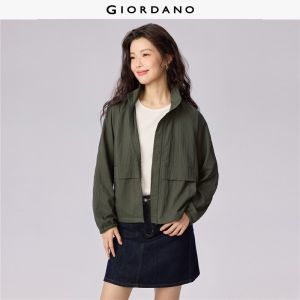 Giordano Beau Monde Women Stowaway hood windbreaker Free Shipping 13375132