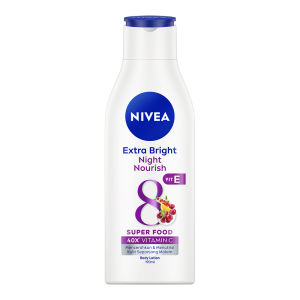NIVEA Body Lotion Extra Bright Night Nourish Vit E 190ml - Handbody untuk mencerahkan kulit kusam dan melembabkan 24 jam
