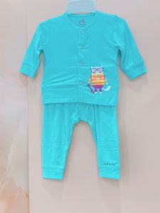 UALA ROGO - Quần áo sơ sinh cài giữa petit trơn in hình