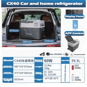Portable Fridge Freezer Compressor Refrigerator with Wheel and Handle ElectricCooler
