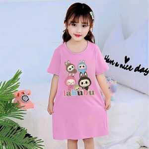 Dress Anak Perempuan Motif LABUBU Untuk Usia 1-10 Thn